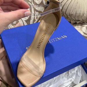 Stuart weitzman clear strappy heels brand new size 7.5
